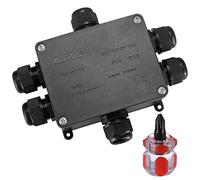 Caja de Derivación Estanca IP68, Cajas de Empalmes, Caja de Conexiones Impermeable Eléctricas Exteriores Ø4mm-8mm Ø9mm-12mm Cable Conector para Exterior Jardín - 6 Vías