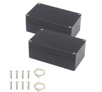 Caja de derivación impermeable IP66, caja de distribución ABS exterior, accesorios eléctricos, caja de derivación para jardín, caja de conexiones eléctricas, color negro, 2 unidades de 158 × 90 × 60