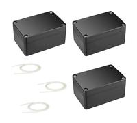 Caja de derivación impermeable IP66, color negro, caja de distribución exterior, accesorios eléctricos, carcasa de plástico, 3 unidades, 100 x 68 x 50 mm