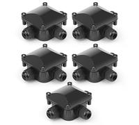 Caja de derivación impermeable IP68, 5 cajas de distribución, para exteriores, conexión de cable subterráneo, caja de conexión de 3 polos, caja de distribución exterior jardín