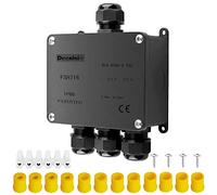 Caja de derivación IP68, caja de distribución de 4 vías, resistente al agua, caja de distribución eléctrica exterior, caja de distribución para cable, diámetro del cable 4 mm a 14 mm (4 vías)