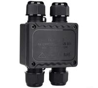 Caja de derivación IP68 resistente al agua de 4 vías, conector de cable exterior PA66, nailon, IP68, negro, cable subterráneo, manguito IP68, para iluminación de jardín, túnel de 4 vías, caja de