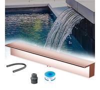 Caja de desagüe para Cascada de Acero Inoxidable Personalizable con Salida de Cortina de Agua Piscinas y estanques! ¡Realce su Oasis al Aire Libre y cree Impresionantes fuent