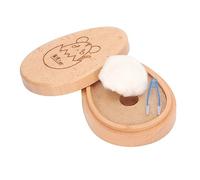 Caja De Dientes Para Niños, Caja De Madera Para Dientes De Bebé De Dibujos Animados Lindos, Caja De Almacenamiento De Dientes Para Niños De Madera De Recuerdo Contenedor Con Pinzas Para Hospitales, Ja