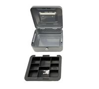 Caja de dinero con ranura de metal, para adultos, niñas, niños, color gris