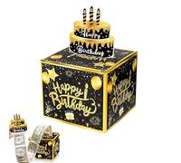 Caja De Dinero de CumpleañOs para Regalo en Efectivo,Regalo Cumpleaños Caja Regalo Sorpresa Cumpleaños Hucha de Navidad para Tirar de Regalo en Efectivo Happy Birthday Caja Tirón del Regalo