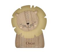 Caja de dinero de madera con forma de león para niños con ventana (no personalizada)