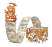 Caja de Dinero de Navidad, Caja de Dinero para Fiestas, Soporte para Dinero de Navidad con Tarjeta de extracción y Bolsas de Efectivo, Divertida Caja de Almacenamiento de Dinero de Navidad