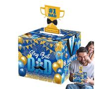 Caja de dinero del día del padre, caja de ruedas de cumpleaños | Caja de titular de dinero con retiro,Bancos de efectivo creativos con tarjeta y 30 bolsas Diversión y imán para mostrar el am