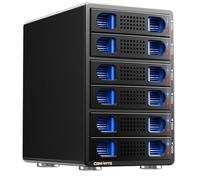 Caja de disco duro de 6 bahías con ventilador para HDD/SSD SATA de 2.5/3.5" con USB A/C 3.0, admite intercambio en caliente, expansión en cadena de margarita, caja de disco duro sin herramientas, DAS