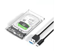 Caja de disco duro externa 2,5" SATA USB C 3.1 Ge1 Disco 5Gbps para SATA SSD y HDD de 7 mm/9,5 mm aceleración compatible con UASP&Trim sin herramientas incluido cable USB C para ordenador portátil PS4