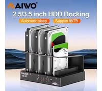 Caja de disco duro MAIWO de 4 compartimentos Sata a USB 3,0 externa multibahía 2,5 y 3,5 pulgadas HDD SDD estación de acoplamiento caja de disco duro para Pc UK Plug