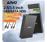 Caja de Disco Duro MAIWO SAS SATA, USB3.1 Tipo-C, Estación de Acoplamiento para Discos Duros SAS de 2.5 y 3.5 Pulgadas, Caja para Discos Duros/SSD de 2.5/3.5 Pulgadas AU Plug