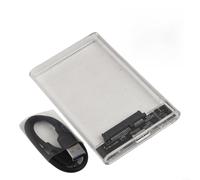 Caja de disco duro USB C de 2.5 pulgadas para SATA HDD, carcasa transparente de policarbonato de 5 Gbps, herramienta de transferencia rápida de datos, lector SSD externo gratuito para laptop, copia de