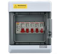 Caja de distribución, 4 vías 63A IP65 clasificado, disyuntor de unidad de consumo, carcasa de PC+ABS ignífugo, diseño transparente de concha para garaje RV taller