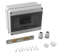 Caja de distribución al aire libre para montaje en superficie 1 fila 8 módulos IP65 caja de fusibles impermeable caja eléctrica para herramientas eléctricas de jardín y tiras LED 200x155x95mm