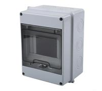 Caja de distribución clasificada IP65 al aire libre para montaje en riel DIN, caja de fusibles de 1 fila de 5 módulos para subdistribución eléctrica residencial y comercial