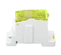 Caja de Distribución con Terminal 690V 160A, Bloque de Conexión para Riel DIN, Caja de Empalme Eléctrica, Carcasa de PA66 y Conectores de Latón - Instalación Rápida, Resistente y (Amarilla)