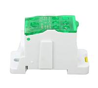 Caja de Distribución con Terminal 690V 160A, Bloque de Conexión para Riel DIN, Caja de Empalme Eléctrica, Carcasa de PA66 y Conectores de Latón - Instalación Rápida, Resistente y (Verde)