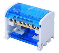 Caja de distribución de bloque de terminales, conector de caja de distribución de energía Bloque de terminales de carril DIN Monofásico de 2 niveles con cubierta transparente contra el polvo 207