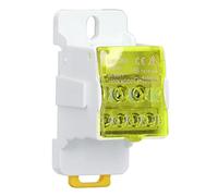 Caja de Distribución de Bloque de Terminales de Conductor de Latón, Carcasa Ignífuga para Uso Universal, 1 Paquete (Yellow)