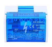 Caja de Distribución de Bloque de Terminales, Monofásica de Dos Niveles, Riel DIN de Latón, 2 Entradas y 12 Salidas, a Prueba de Polvo, para Ingeniería Eléctrica
