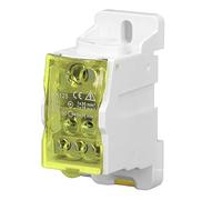 Caja de distribución de Carril DIN, Caja de distribución Tipo Carril de Bloqueo, Caja de Conexiones de Conector de Cable de alimentación de Bloque de terminales eléctrico (Amarillo)