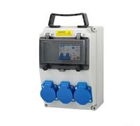 Caja de distribución de energía impermeable portátil Unidad industrial del zócalo IP66 con RCD MCB para los sitios de construcción para superficie montada 25x16.6x11.5cm (B)