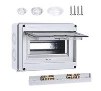 Caja de distribución de montaje superficial, caja de seguridad impermeable IP65, ideal para jardines o áreas exteriores, cumple con los estándares de espacios húmedos (8módulos)