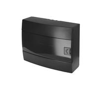 Caja de Distribución de Superficie 1 Fila para 12 Módulos 110x285x223 mm IP40 - Cuadro Electrico en ABS Negro - Armario de Distribución para Instalaciones Interiores - Horoz Electric