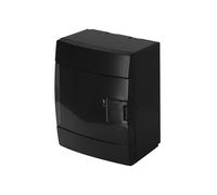 Caja de Distribución de Superficie 1 Fila para 4 Módulos 104x140x173 mm IP40 - Cuadro Electrico en ABS Negro - Armario de Distribución para Instalaciones Interiores - Horoz Electric