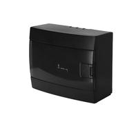 Caja de Distribución de Superficie 1 Fila para 8 Módulos 104,5x215,5x173,5 mm IP40 - Cuadro Electrico en ABS Negro - Armario de Distribución para Instalaciones Interiores - Horoz Electric