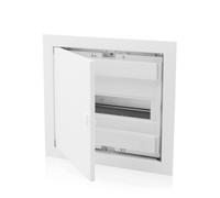 Intratec Cuadro Eléctrico Empotrado 1 Filas - Caja de Distribución IP40 para 12 Módulos con Puerta Metálica Blanca y Carril DIN para Instalaciones Eléctricas Interiores - 346 x 317 x 92mm