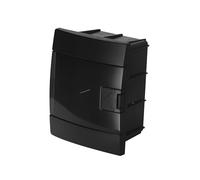 Caja de Distribución Empotrada 1 Fila para 4 Módulos 104x140x173 mm IP40 - Cuadro Electrico en ABS Negro - Armario de Distribución para Instalaciones Interiores - Horoz Electric