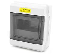 Caja de distribución empotrada, caja de fusibles impermeable IP66, 6 módulos de 1 fila, distribuidor pequeño con puerta transparente, distribuidor de superficie, caja de distribución robusta para