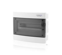 Caja de distribución empotrada de 1 fila IP40 12TE puerta transparente