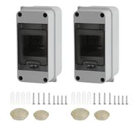 Caja de Distribución Estanca Exterior Electrónica IP65, Caja Cuadro Electrico de Superficie 5 Modulos, 5 Vías Caja de Fusibles Eléctrica de Plástico (2 piezas de 3 vías)