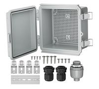 Caja de distribución impermeable,Caja de distribución | Caja impermeable para proyectos eléctricos IP65 para exteriores - Soportes de montaje en pared Caja de cable para estaciones base WiFi de alumbr