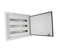 Caja de distribución IP54 DARP-72 3 x 24, empotrada, puerta de aluminio, caja de fusibles 9.324 E-P 6750, Clage