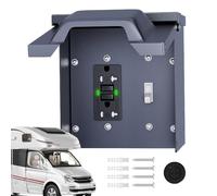 Caja de distribución para autocaravanas, caja de disyuntor para autocaravanas - Panel de salida temporal Caja de distribución de acero inoxidable 20A,Caja de disyuntor eléctrico, suministros