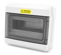 Caja de distribución para montaje en superficie, caja de fusibles impermeable IP66, 9 módulos de 1 fila, distribuidor pequeño con puerta transparente, distribuidor de superficie, caja de distribución