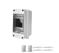 Caja de distribución resistente a la intemperie de 3 vías con cubierta transparente, caja de interruptor de cableado eléctrico para interiores y exteriores, hogar, taller, uso comercial, gris