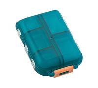 Caja de doble capa pequeña para pill portátil, caja transparente de almacenamiento sellada de 10 celdas (verde)