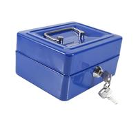 Caja de Documentos de Metal, Estructura Resistente de Estructura Resistente de Cubo con una Caja de Almacenamiento de Herramientas de Metal con 2 Teclas para Uso en Automóvil (Blue)