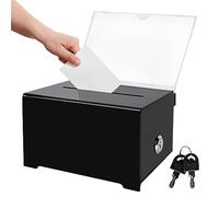Caja de Donación Acrílica Con Llave para Comentar, Votar, Donar y Recoger Tarjetas de Visita