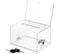 Caja de Donación de Acrílico, Caja de Donación Bloqueable, Urna Transparente con Cerradura de Llave, para Sorteos, Votación, Tarjetas de Visita