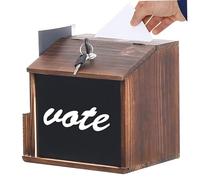 Caja de donación de sugerencias de Madera de 8, 3x6, 5x7, 9 Pulgadas con Ranura y Cerradura, urna Vintage y para rifa, oración, Montaje en Pared o Mesa