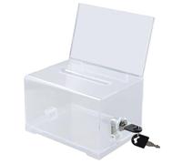 Caja de Donaciones Acrílica, 16x12x10cm Caja de Donación con Llave, Transparente Buzón De Sugerencias, Urna de Donación de Acrílico con Candado para Comentar, Donar (Transparente)