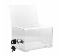 Caja de Donaciones Acrílica, Urna Transparente, Caja de Sugerencias con Llave, Buzón De Sugerencias, Urna Votaciones, Caja de Dinero Recomendada Acrílico para Boletos de Rifa, Boletas (Transparente)