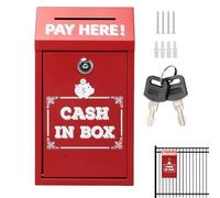 Caja de Donaciones - Caja De Caridad De Pared Para Exterior | Buzón Benéfico de Metal Seguro con Ranura para Llave para Exterior e Interior y Recaudación de Fondos